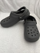 Crocs Clogs Fleece Lined Slip-on Comfort Gray Shoes, Women  s 6 Men  s 4