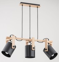 HäNgelampen Schwarz Helle Holz 3X60W/E27 Modern Skandinavisch