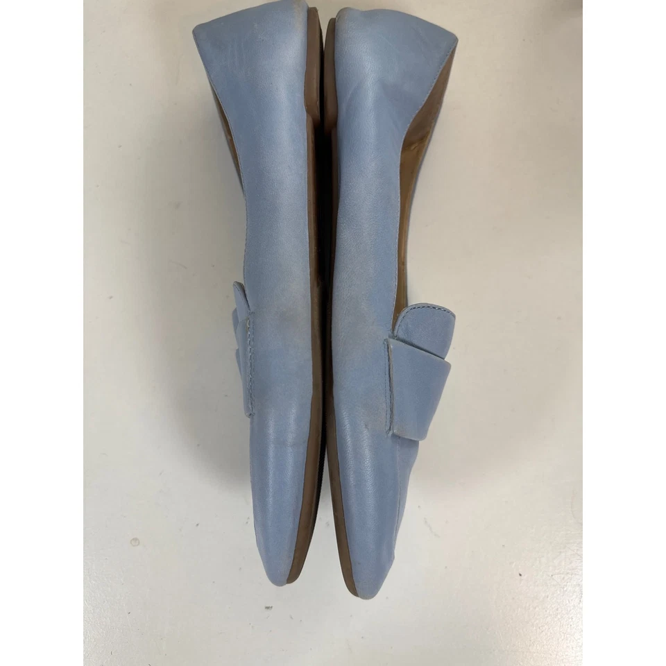 Mocasines planos Enzo Angiolini Periwinkle de cuero azul para mujer 8,5 clásicos preppy Foto 3 de 4