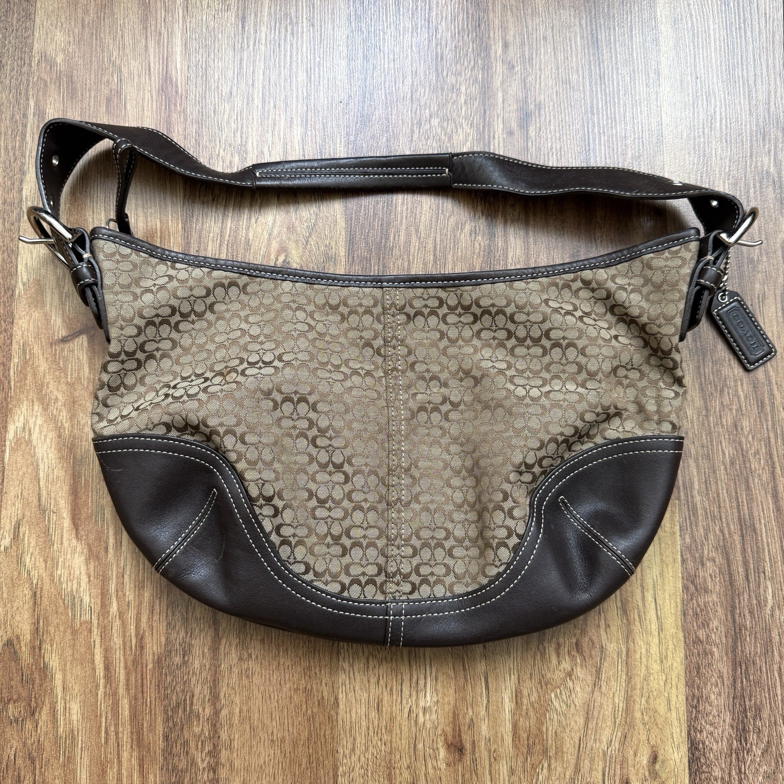 Coach Soho Signature Hobo Jacquard Hand Bag Y2K Brown