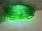 Lot Of 6Vtg Green Uranium Depression Federal Glass Madrid Grilling Dinner Plate