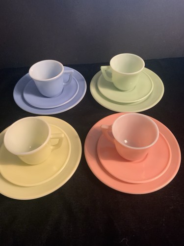 Vintage Hazel Atlas Little Hostess Moderntone Platonite 12 Pc Glass Tea Set - Picture 9 of 14