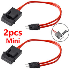 2pcs Car Modification ACC Fuse Box Mini Fuse Tap Power Socket Holder 16AWG US