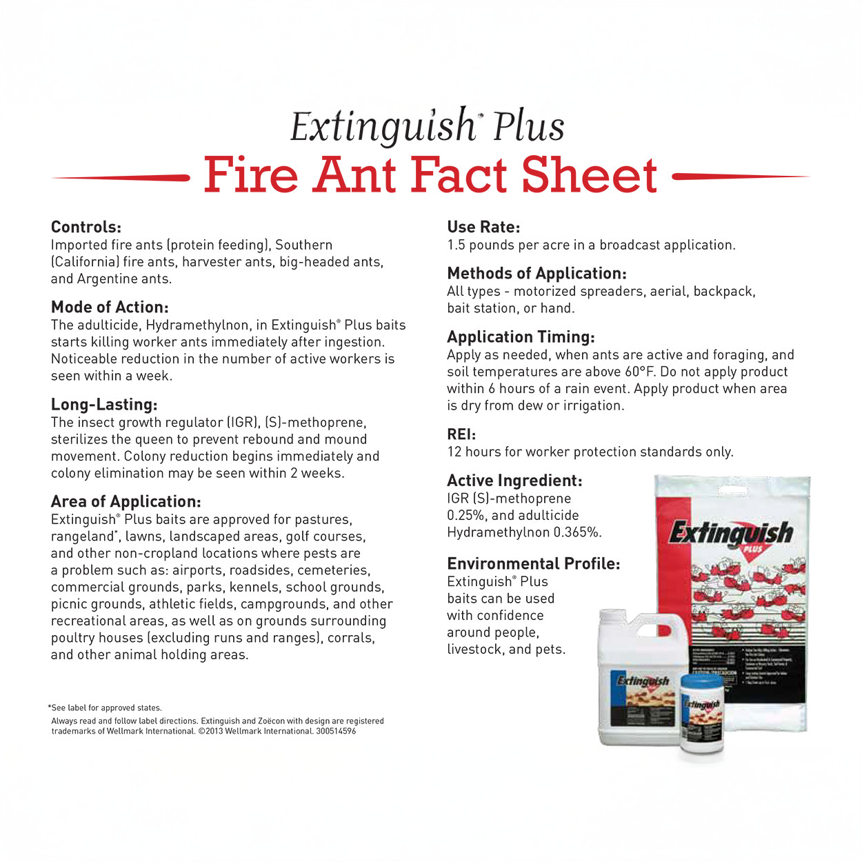 Extinguish Plus Fire Ant Bait Granules 1.5 Jug by Zoecon