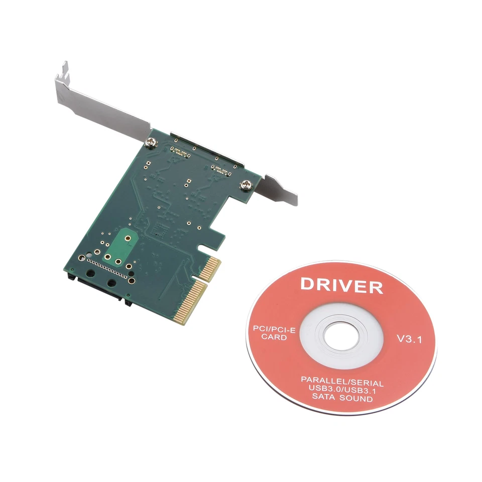 PCI-E 4x Express to USB 3.1 USB-C Type C Dual Port Add on Expansion Card Adapter - Image 2 of 4