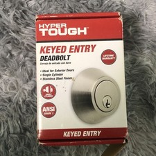 Hyper Tough Keyed Entry Single Cylinder Deadbolt Stainless Steel Finish NEW 