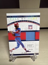2020 National Treasures Hall of Fame Materials Holo Gold /25 Lou Brock HOF
