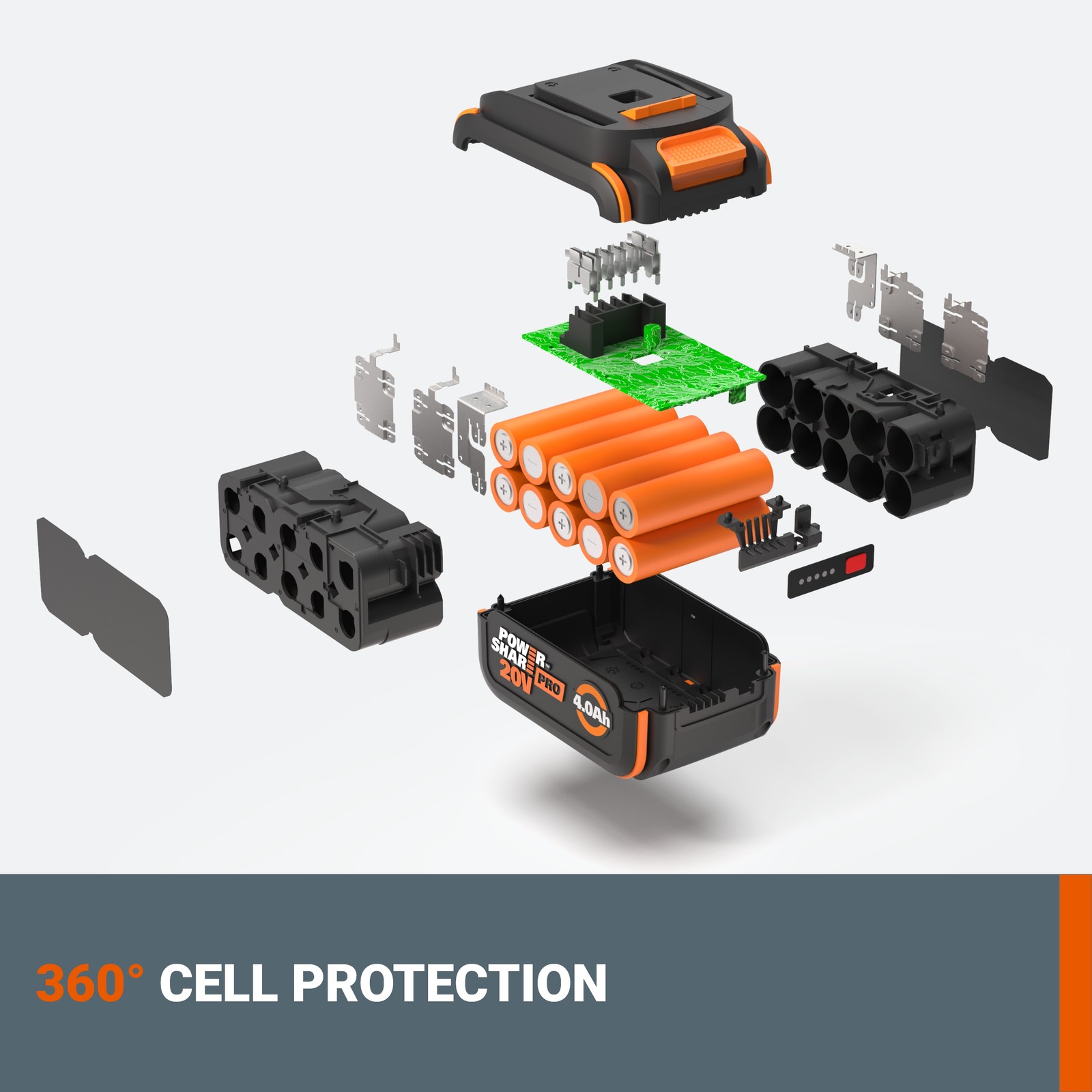 WA3674 Worx 20V Power Share PRO 4.0Ah Battery-SR