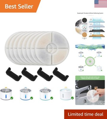 Replacement Cat Fountain Filter Pack: 8 Carbon & 4 Foam Filters for Clean Water