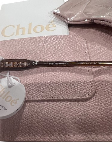 Chloe CH 0082S 002 braune Sonnenbrille aus geometrischem Kunststoff mit orangefarbenen Gläsern mit Farbverlauf - Bild 7 von 8