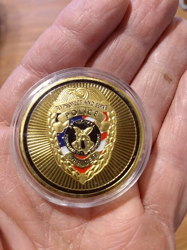 CHALLENGE COIN POLICE OFFICER GOD WILL JUDGE OUR ENEMIES WE'LL ARANGE MEETING