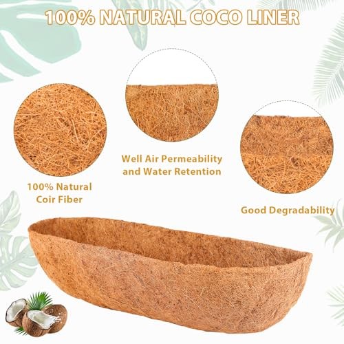 Coconut Liner for Planters - 2 Pcs 24 Inch Trough Coco Liners for Window Box, - Picture 8 of 8