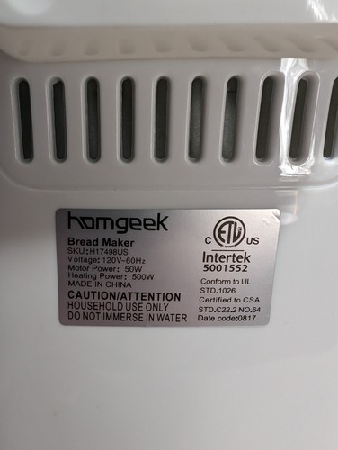 Homgeek High-end Programmable Bread Maker 19 Option H17498US Stainless Steel - Picture 8 of 8