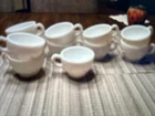 SET 6 Vintage Westmoreland Paneled Grape Milk Glass Coffee/Punch Cups Made USA