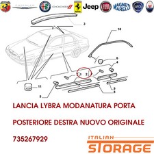 LANCIA LYBRA MODANATURA PORTA POSTERIORE DESTRA NUOVO ORIGINALE 735267929