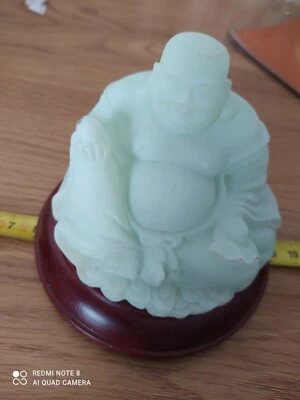 Bouda en jade, vert. Green jade budha - Photo 1/4