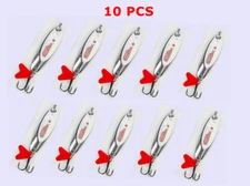 10 PCS Kast Spoons Silver Holographic Saltwater Trolling Fishing Lure 1/2 - 2OZ 