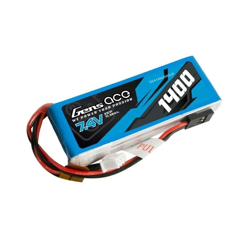 Gens ace LiPo Senderakku 7.4V 1400mAh 2S1P, Softcase JR Stecker - GEA14002SRXJR