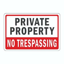 Private Property No Trespassing Sign Decal Sticker