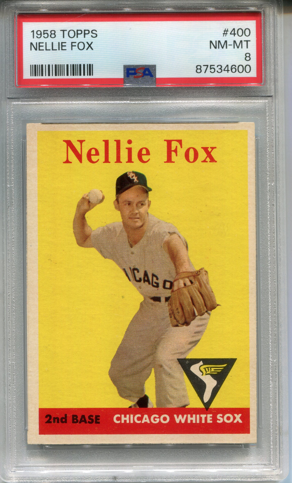 1958 Topps #400 Nellie Fox PSA 8 NM-MT Chicago White Sox