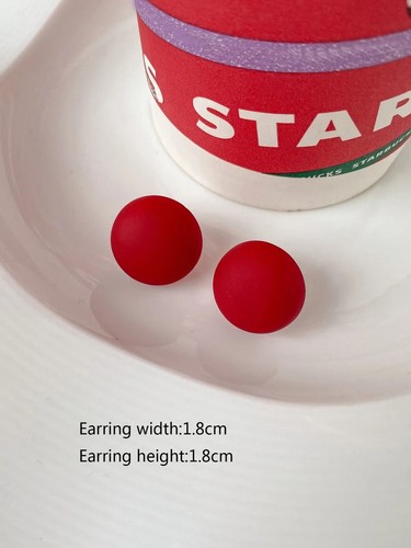 ROUND button style stud earrings multicolour option Pierced stainless steel post - Picture 22 of 57