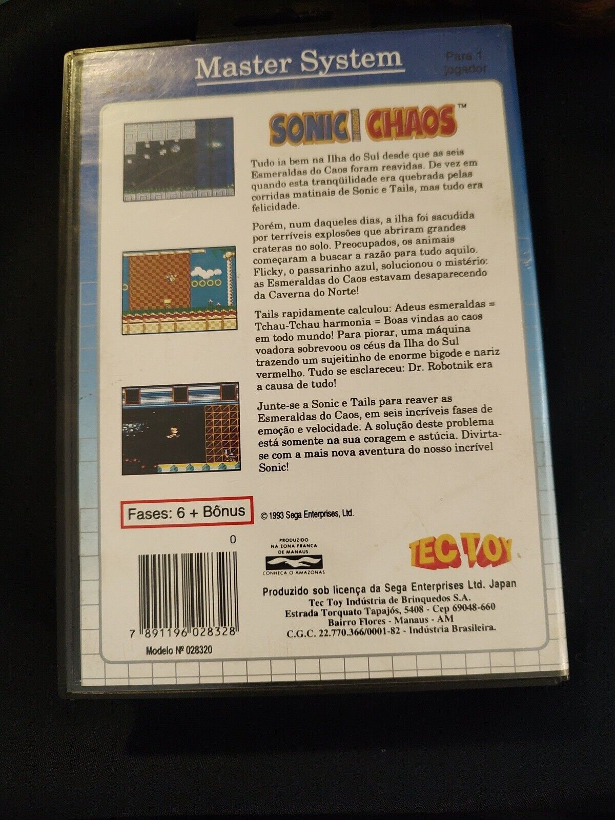 Sonic Chaos  Sonic & Tails para Master System (1993)