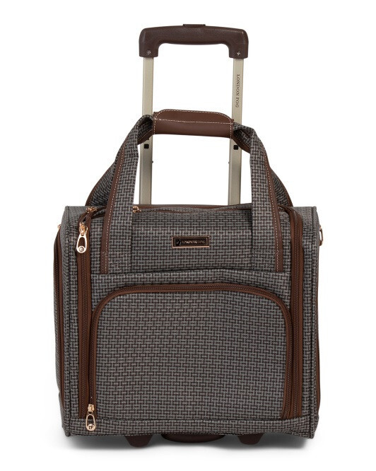 London Fog Under the Seat Carryon Sheffield Roller Bag Brown