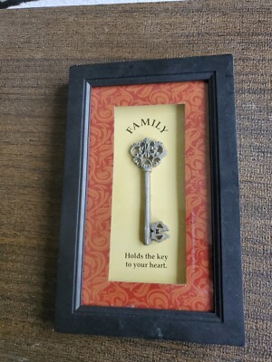 Wall Shadow Box Picture frame silver Vintage Key Family Holds the key to heart