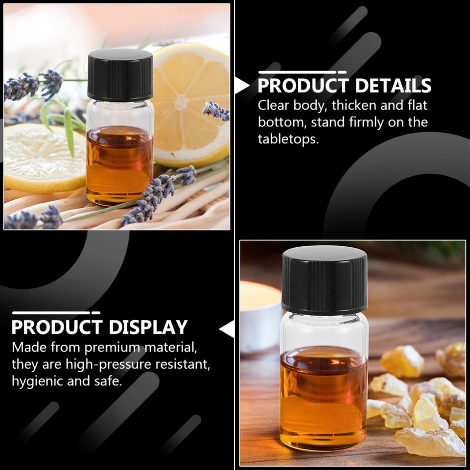 30 Pcs Clear Bottles with Lids Glass Cosmetic Laboratory Glassware eBay