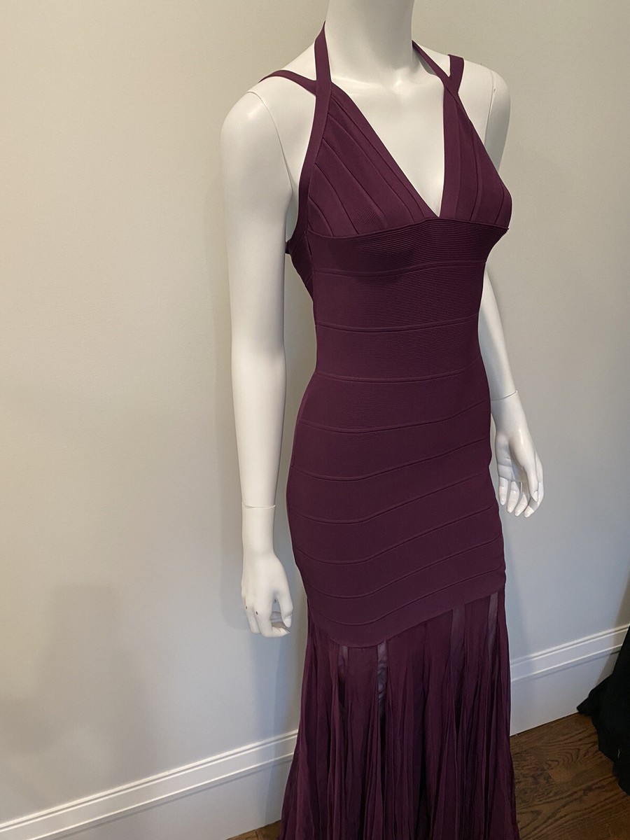 herve leger burgundy dress Herve Leger Iridessa Signature Bandage Maroon Dress – Runway Catalog
