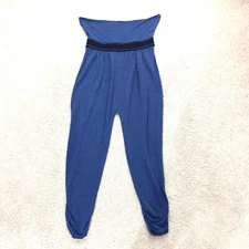 Forever 21 Blue Black Tube Strapless Romper Jumpsuit M Medium