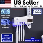 Uv Light Sterilizer Toothbrush Holder Cleaner & Automatic Toothpaste Dispenser
