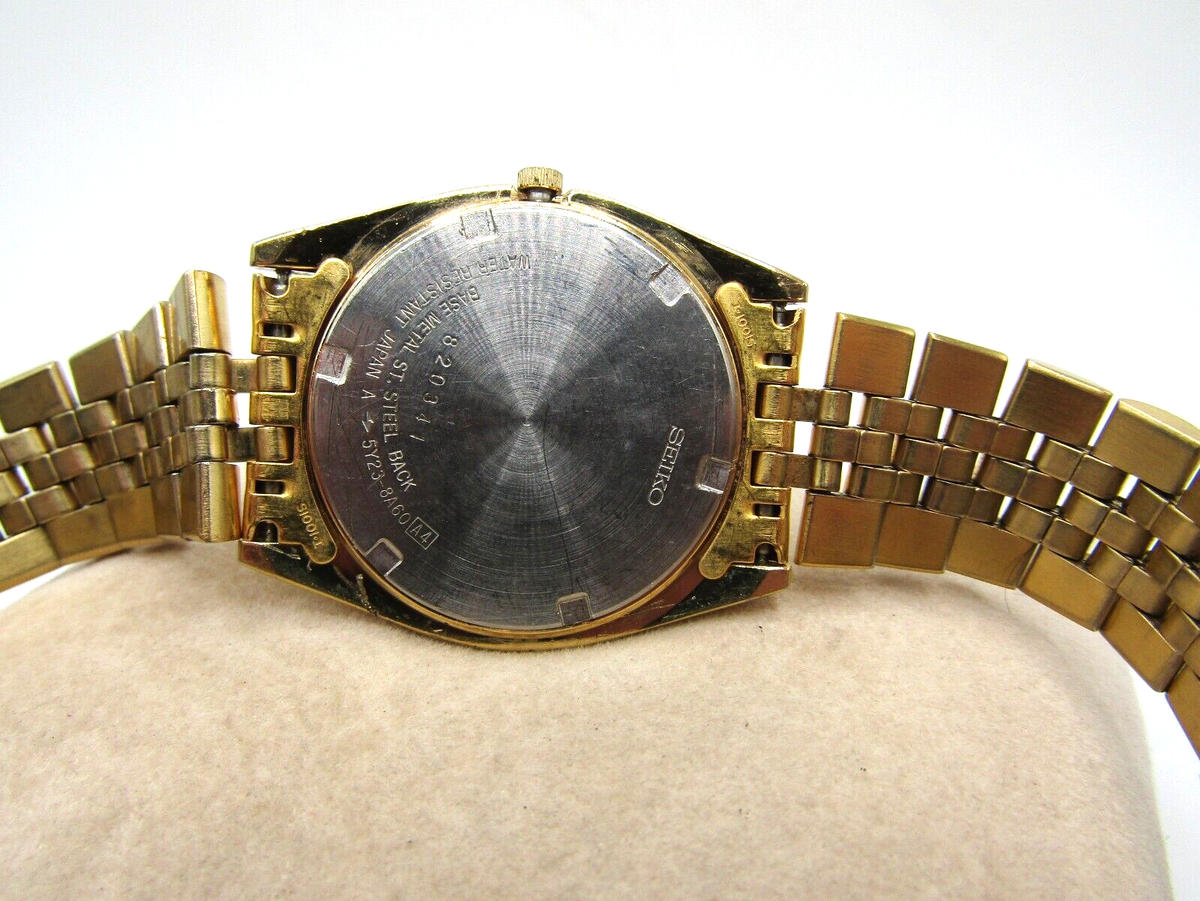 Vintage Gents Seiko SQ 5Y23-8A60 Presidential Date Adjust Vintage Gents Seiko SQ 5Y23-8A60 Presidential Date Adjust