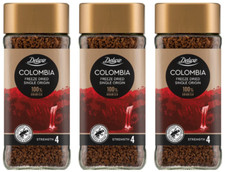 Deluxe Columbian Freeze Dried Instant Coffee 100% Fairtrade Arabica 100g 3 Pack