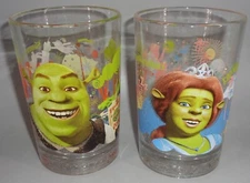 McDonalds Shrek & Fiona Glasses Dreamworks "Shrek the Third" 2007