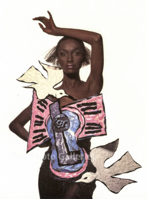 1988 Vintage IRVING PENN Yves Saint Laurent Fashion Peace Dove Dress Photo Art