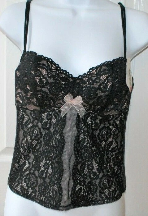 NEW WACOAL B TEMPTED CIAO BELLA BLACK LACE CORSET BUSTIER SIZE SMALL | eBay