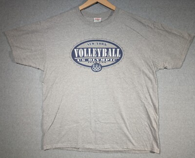Olympics Team USA New York Volleyball Grey T-shirt Olympic Tag Size 2XL Y2K