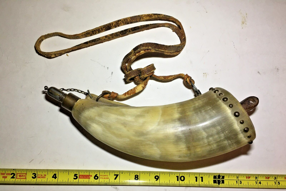 Black Powder Gun Powder Horn 10" Length Muzzleloading Historical