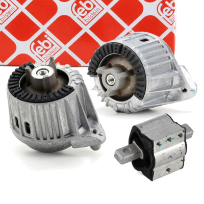 2x febi Motorlager + Getriebelager für MERCEDES W204 C/X218 W212 OM646 OM651 CDI