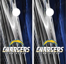 San Diego Chargers Ripped Metal Cornhole Board Decal Wrap Wraps