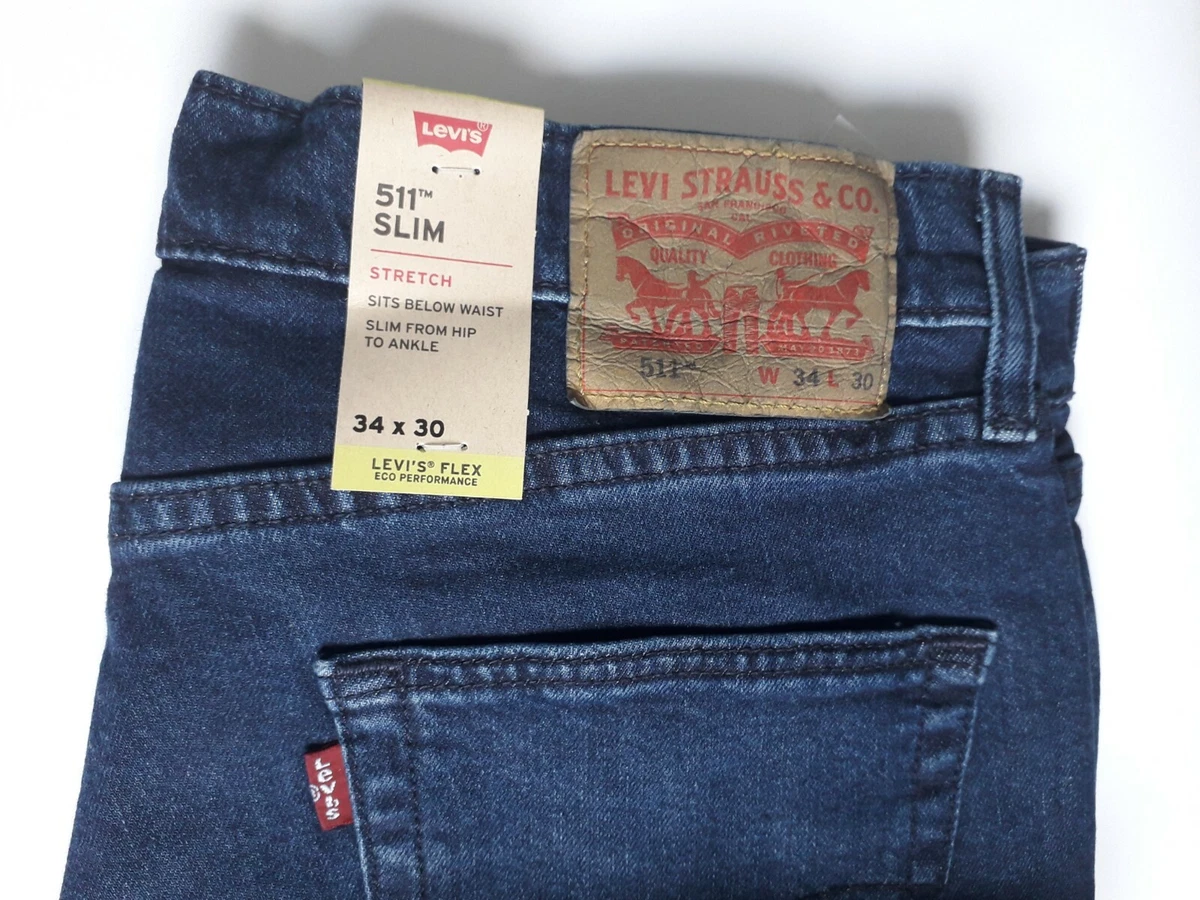 Levi's 511 Slim Fit Men's Original Blue Navy Denim Jeans | eBay