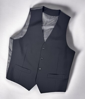 Mens Classic Suit Vest Waistcoat Black Size S Career Office