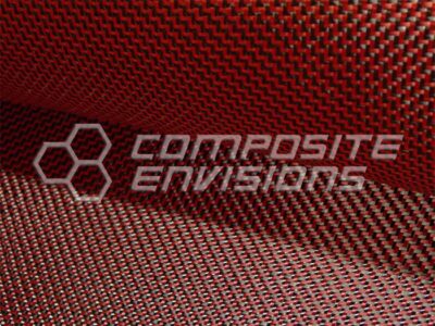 Carbon Fiber/Red Aramid Fabric 2x2 DUAL Twill 3k 50''/127cm 6.5oz/220gsm