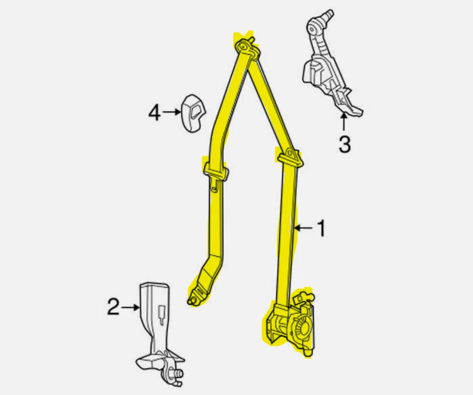 NUEVO OEM MOPAR 11-19 DODGE GRAND CARVAN CHRYSLER T&C CINTURÓN DE SEGURIDAD DELANTERO PASAJERO Foto 2 de 4