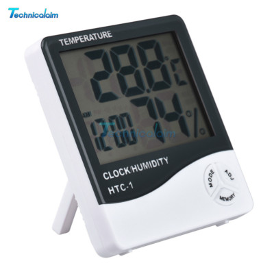 HTC-1 Thermometer Hygrometer Weather Station Temperature Humidity Desk Clock