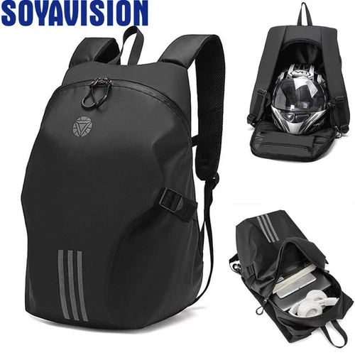 💚 Motorcycle Helmet Backpack Waterproof Large Capacity 💚