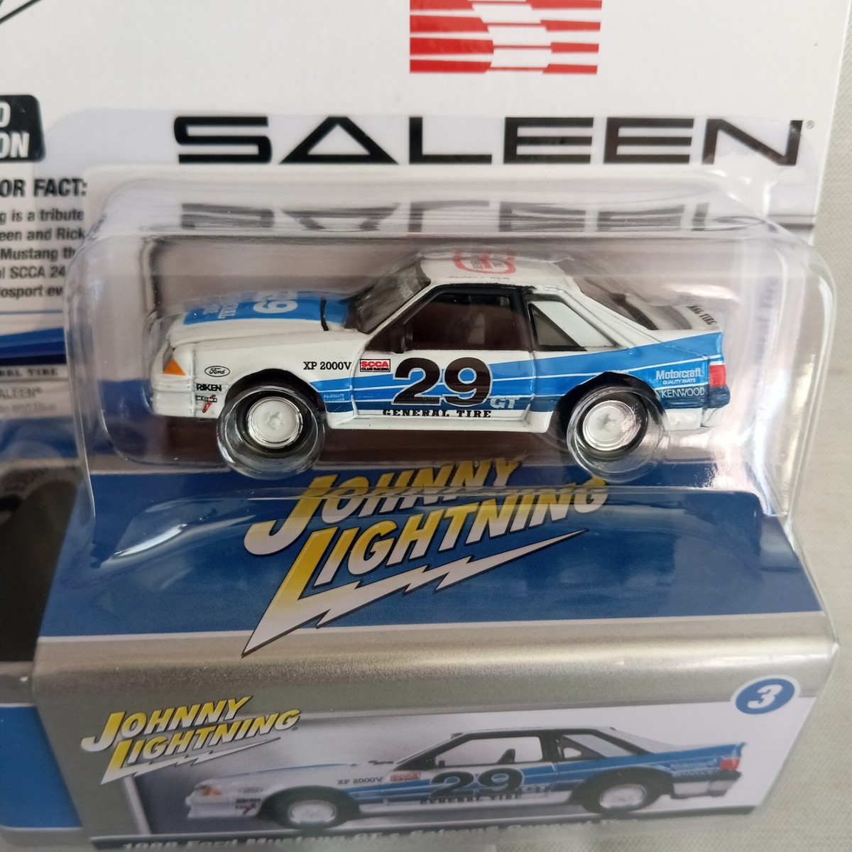New 2024 Johnny Lightning Blue With Mustang GT Saleen With