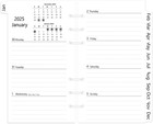 Antner 2025 Weekly & Monthly A6 Planner Refill 3-3/4" X 6-3/4", January 2025 - D