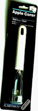Aronson Apple Corer Stainless Steel White Plastic Handle 